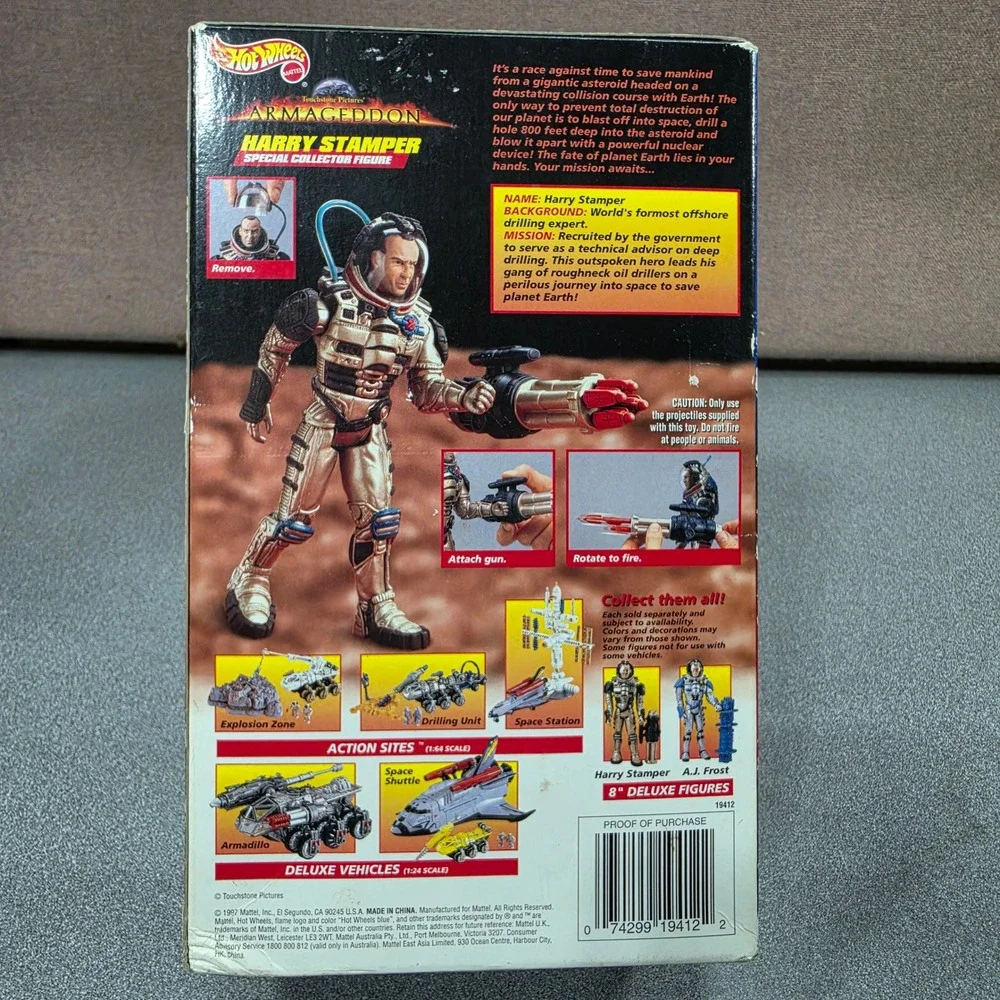 Rare‎ Mattel Hot Wheels Armageddon Harry Stamper Bruce Willis Figure 1997